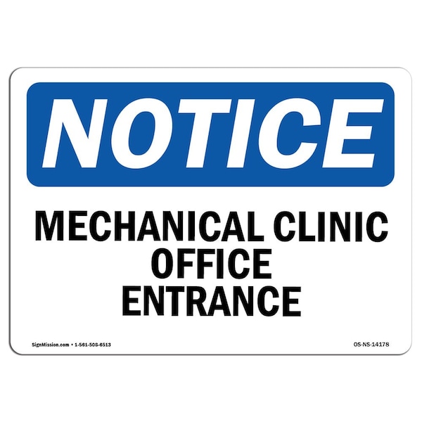 Safety Sign, OSHA Notice, 3.5" Height, Medical Clinic Office Entrance Sign, Landscape, 10PK